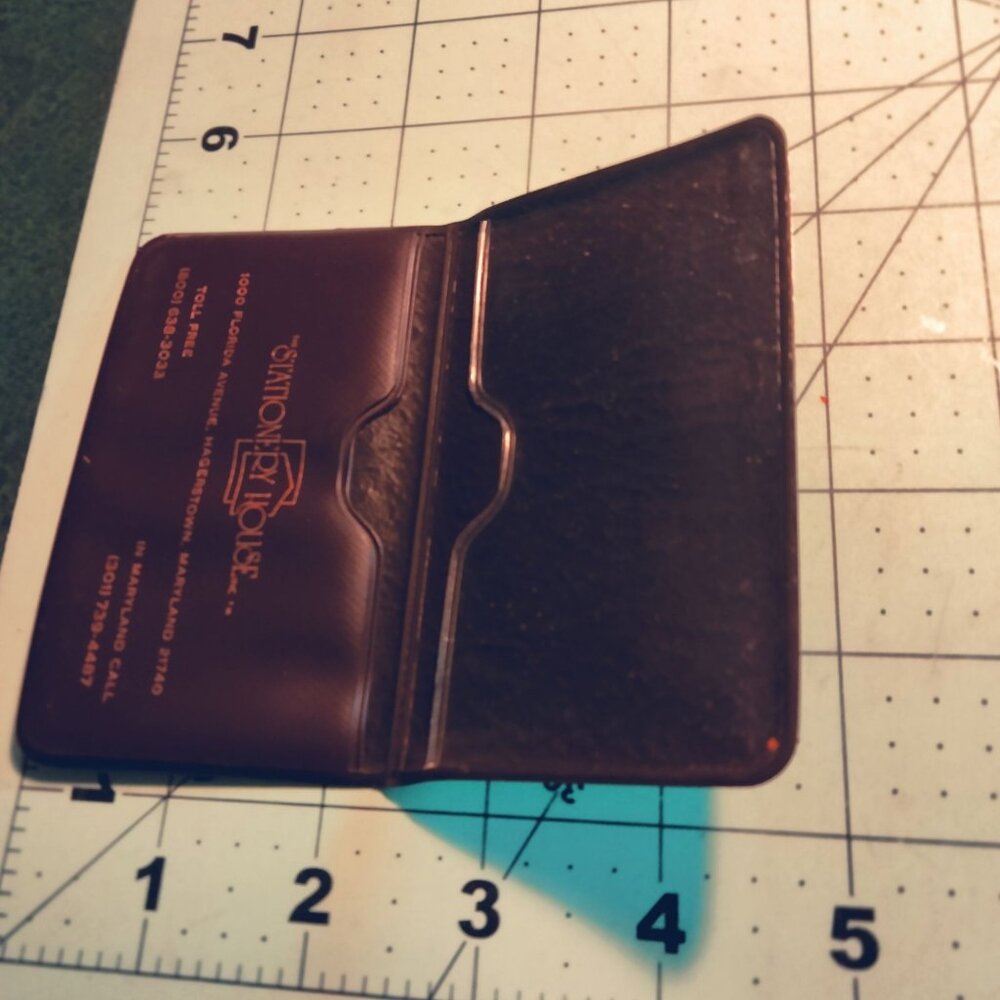 Black Plastic Business Card Holder Stationery House Maryland Vintage Retro - Picture 7 of 7